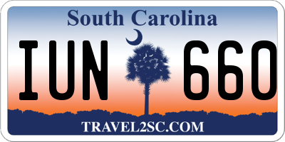 SC license plate IUN660