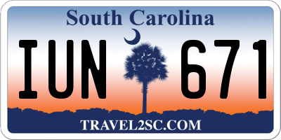 SC license plate IUN671