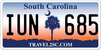 SC license plate IUN685