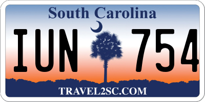 SC license plate IUN754