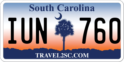 SC license plate IUN760