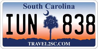 SC license plate IUN838