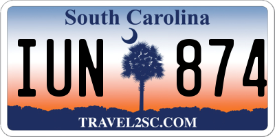 SC license plate IUN874
