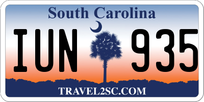 SC license plate IUN935