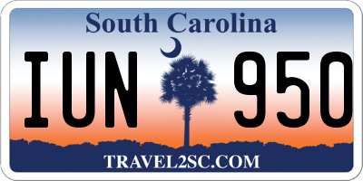 SC license plate IUN950
