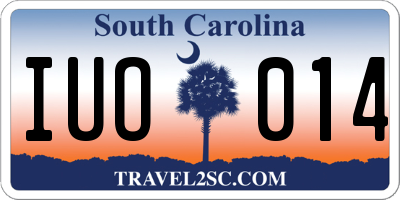 SC license plate IUO014