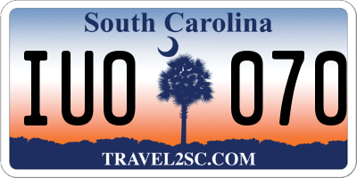 SC license plate IUO070