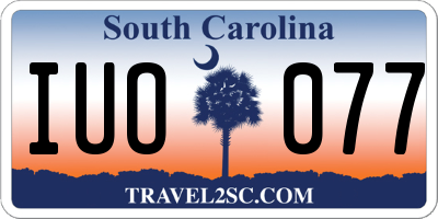 SC license plate IUO077