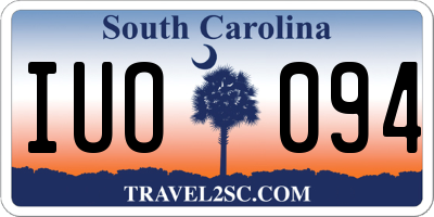 SC license plate IUO094