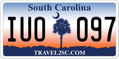 SC license plate IUO097