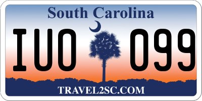 SC license plate IUO099