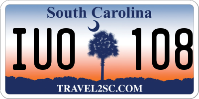 SC license plate IUO108