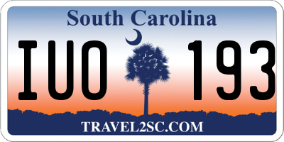 SC license plate IUO193