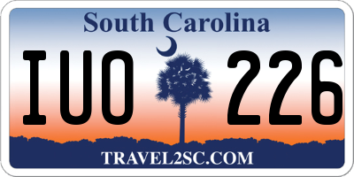SC license plate IUO226