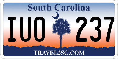 SC license plate IUO237