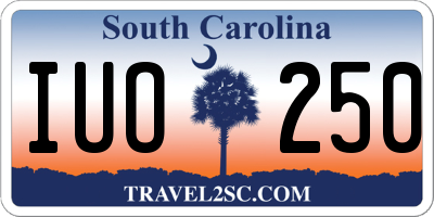 SC license plate IUO250