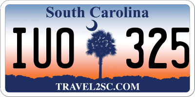 SC license plate IUO325
