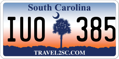 SC license plate IUO385