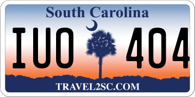 SC license plate IUO404