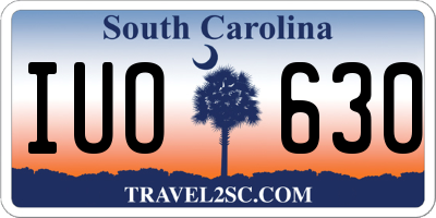 SC license plate IUO630