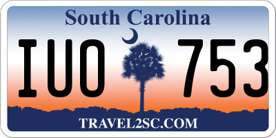 SC license plate IUO753