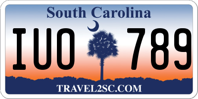 SC license plate IUO789