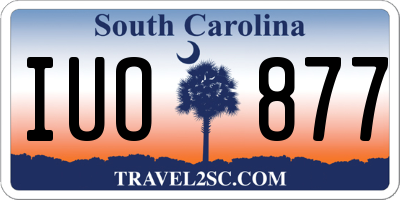 SC license plate IUO877