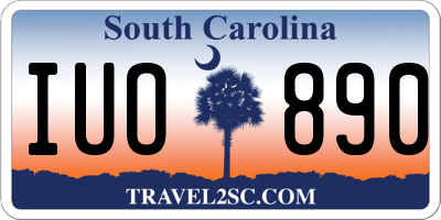 SC license plate IUO890