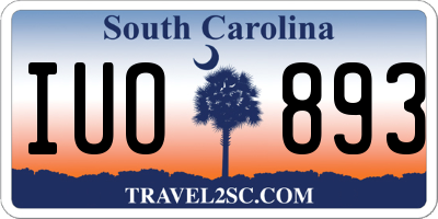 SC license plate IUO893