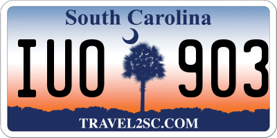 SC license plate IUO903