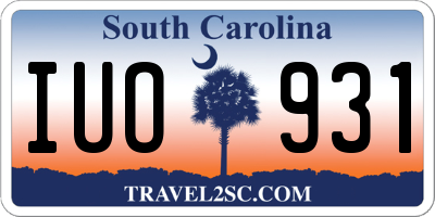 SC license plate IUO931