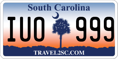 SC license plate IUO999