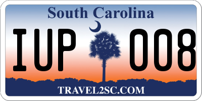 SC license plate IUP008