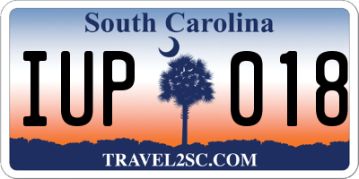 SC license plate IUP018