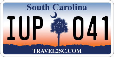 SC license plate IUP041