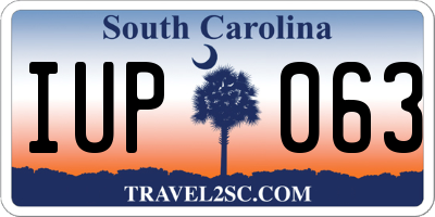 SC license plate IUP063