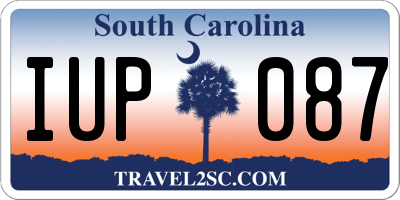 SC license plate IUP087