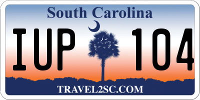 SC license plate IUP104