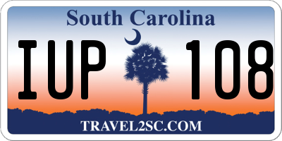 SC license plate IUP108