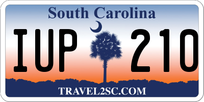 SC license plate IUP210