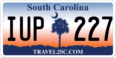 SC license plate IUP227