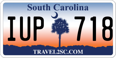 SC license plate IUP718