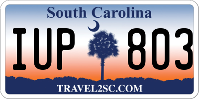 SC license plate IUP803