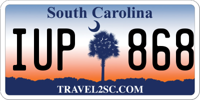 SC license plate IUP868