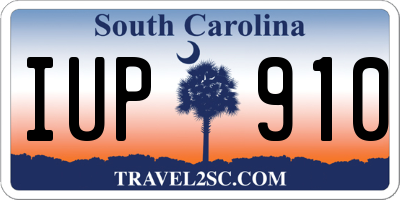 SC license plate IUP910