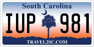 SC license plate IUP981