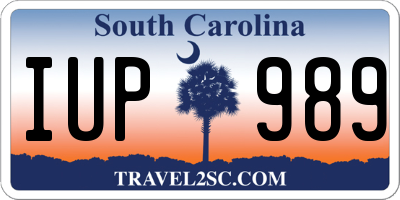 SC license plate IUP989