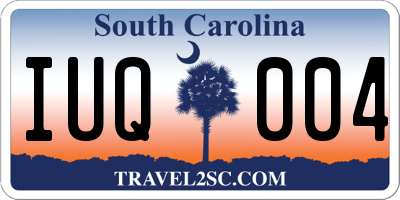 SC license plate IUQ004