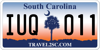 SC license plate IUQ011