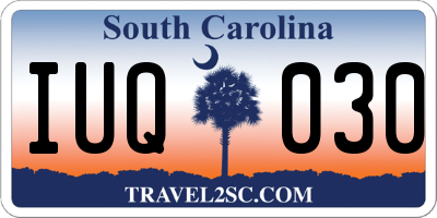 SC license plate IUQ030